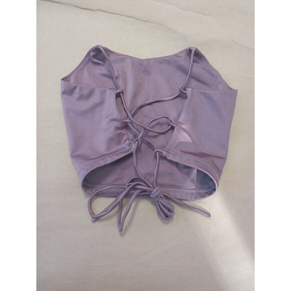 Love Tree Cropped Top Shirt Small Purple Back Tie Rave Club Festival - Picture 4 of 5